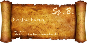Szojka Barna névjegykártya